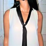Kardashian Kollection Beige Black Blouse M Photo 1