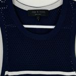 Rag and Bone  Giselle Mesh-Inset Striped Mini Dress Blue & White Size Extra Small Photo 8