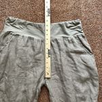 Ozange Linen Pants Women’s Lg Pullon Capri Wide Leg Coastal Beach Neutral Tan Photo 6