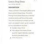 CAbi Lemon Drop Dress 5794 Women’s Size XXS Photo 7