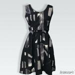 Simply Vera Abstract Dress Black Size M Photo 2