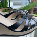 Aubrey Brooke Women's Perforated Ankle Strappy Wedge Sandals Black Size 8.5 Photo 10