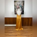 Gorgeous New Dessy Collection NYC Gold Maxi Dress! Size 16 Photo 4