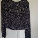 Free People  Floral Lolita Top Black Women's  size XS Photo 4