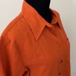 D.D.Collection 100% Linen Button Down Shirt.‎ Size Medium. Burnt Orange. Orange Photo 4