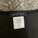 Slinky Brand  Opaque Pullover Scalloped Lace Scoop Neck Long Sleeve Top Petite L Photo 2