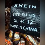 SHEIN Breezaya Allover Print Shirred Waist Outfit XL Orange Photo 1