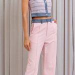 Denim Mixed Fabric Two Piece Pant And Vest Set Size L Photo 1