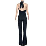 Camila Coelho Emery Jumpsuit, Metallic Black, Large Photo 7