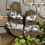 Madden Girl  Sandals Snake Skin Look Slides Womens 6 New in Box White Brown Photo 6
