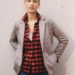 Madewell  Flannel Orange Oversized Ex Boyfriend Shirt In Buffalo Check Small Photo 1