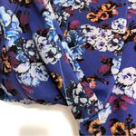 ZARA  women purple floral stirrup pants size small FLAWS stretch flowers Photo 10