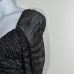 For Love & Lemons Black Mesh Glitter Puff Sleeve Mini Ruched Dress Size: XL New Photo 4