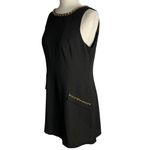 Lipsy London  Sleeveless Mini Sheath Dress 10 Black Chain Detail Back Zipper Photo 5