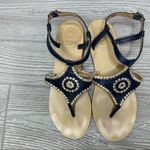 Jack Rogers  blue flip flop sandals shoes w/ ankle strap size 7 Photo 2