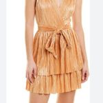 Sabina Musayev Alma Dress Mandarin Mini Size Medium Gold Metallic Photo 5