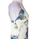 Thirty Thirty Babydoll Maxi Slip Dress Lace Trim Blue Floral Print Womens Medium White Photo 6