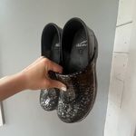 Dansko  Black Silver Animal Printed Clogs Slip-Resistant Nursing Shoes 41/10.5-11 Photo 1