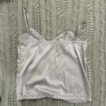 Brandy Melville  Light Green Satin Tank Top with Lace Trim Photo 1