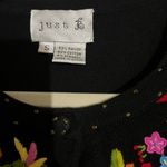 🌹 Just B Floral Embroidered Sweater – Size S – Bold, Artistic, and Beautiful Black Photo 3