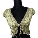 Xhilaration Vintage 90s Green Velvet Lace Topper Fairy Boho Ethereal Size Medium Photo 0