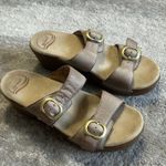 Dansko  Sophie Sandals Womens 40 Taupe Buckle Wedge Heels Slip On US 10 10.5 Photo 0