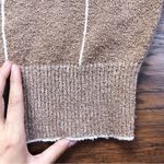 vintage • 1980s pullover sweater grid pattern boucle knit tan white plaid Photo 6