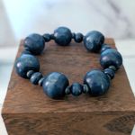 Vintage Stretch Bracelet Dark Blue Chunky Photo 0