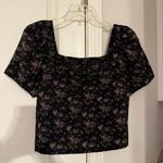 Madewell Hopewell Puff-Sleeve Crop Top in Blurred Ikat Photo 2
