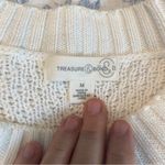 Treasure & Bond Tuck Stitch Oversized 100% Cotton Sweater Ivory Size Medium Photo 1
