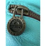 Aurora Turquoise Pebbled Leather Crossbody Bag Adjustable Strap Italy Quality Photo 6