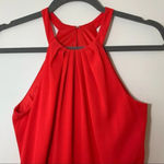 EXPRESS Red Grecian Neck Dress Party Size 0 Flirty Fun Holiday Photo 7