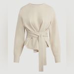 Modern Citizen  Nara Tie-Front Knit Sweater Oatmeal Size Large Photo 11