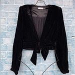 Ramy Brook Womens Jaxon Velvet Long Sleeves Cropped blazer top size medium Photo 0