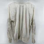 Denim & Supply Ralph Lauren  Blouse Top Smocked Hem Eyelet V Neck Boho White S Photo 2