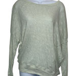 Anthropologie  Womens XS Cropped Drop Dolman Sleeve Sweater Ribbed Light Green‎ Photo 0