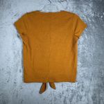 J.Crew Shirt Womens Small Mustard Yellow Button Up Tie Work Casual Picnic Preppy Photo 2