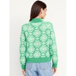 Old Navy  Mock‎ Neck Sweater Green Snowflake Size XXL Tall Holiday Christmas Cozy Photo 4