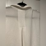 Kathy Ireland  Size S Textured Gauze White Short Sleeve Pearl Button Down Shirt Photo 9