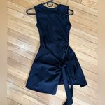 Women's Solid Knot Wrap Sports Tank Romper Black Photo 5