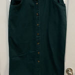 Vintage Modest Green Denim‎ Maxi Skirt Button Front 5 Pocket Retro 16 Photo 0