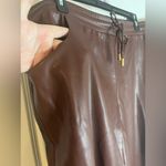 Candace Cameron Bure Faux Leather Pull On Lined Jogger Pants Raisin Brown Sz XL Photo 9