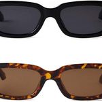  Rectangle Sunglasses for Women Retro Driving Glasses 90’s Vintage Fashion Narrow Square Frame  Photo 1