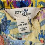 Terra & Sky Folk Floral Sunflower Babydoll Top size 1X NEW Photo 7