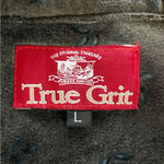 True Grit  Petit Leaves Dark Grey Blue Leaf Velvet Boxy Shirt L Photo 6