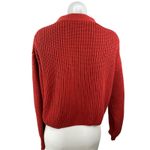 Urban Outfitters  Women's Red Knit V Neck Long Sleeve Crop Cardigan Sweater Top S Photo 1