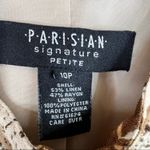 Parisian Signature blazer 10P linen blend tan floral snap front lightweight boho Photo 5