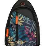 None Casual Black & Floral Print Oxford Sling Crossbody Bag Photo 0