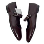 Mango Faux Patent Leather Mary Jane Flats Burgundy Size 38/ 7.5 Photo 9