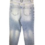 PacSun Size 25 Blue Distressed High Waisted Straight Leg Crop Jeans Raw Hem Photo 1